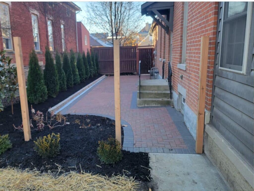 Paver patio installation in Dublin, Ohio